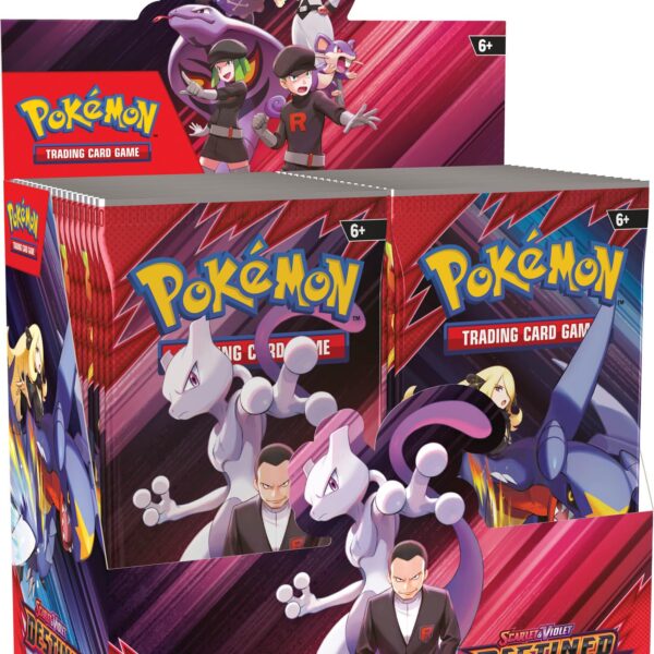 Pokémon TCG Destined Rivals Booster Box with 36 sealed booster packs featuring rival-themed artwork